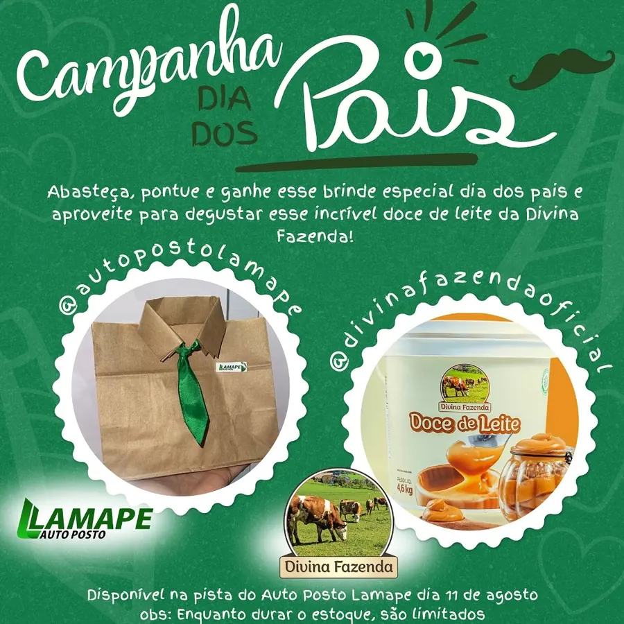 Brinde de Dia dos Pais em parceria com a Divina Fazenda